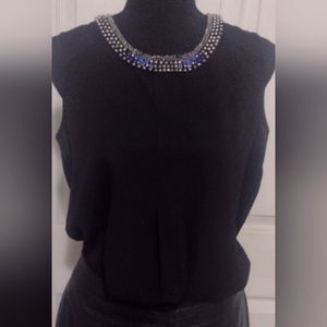 Alfani black jeweled neck zippered back sz 2(size runs bigger size)